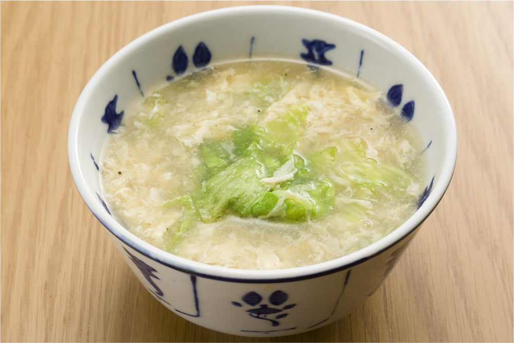 レタスとたまごの簡単中華風スープ